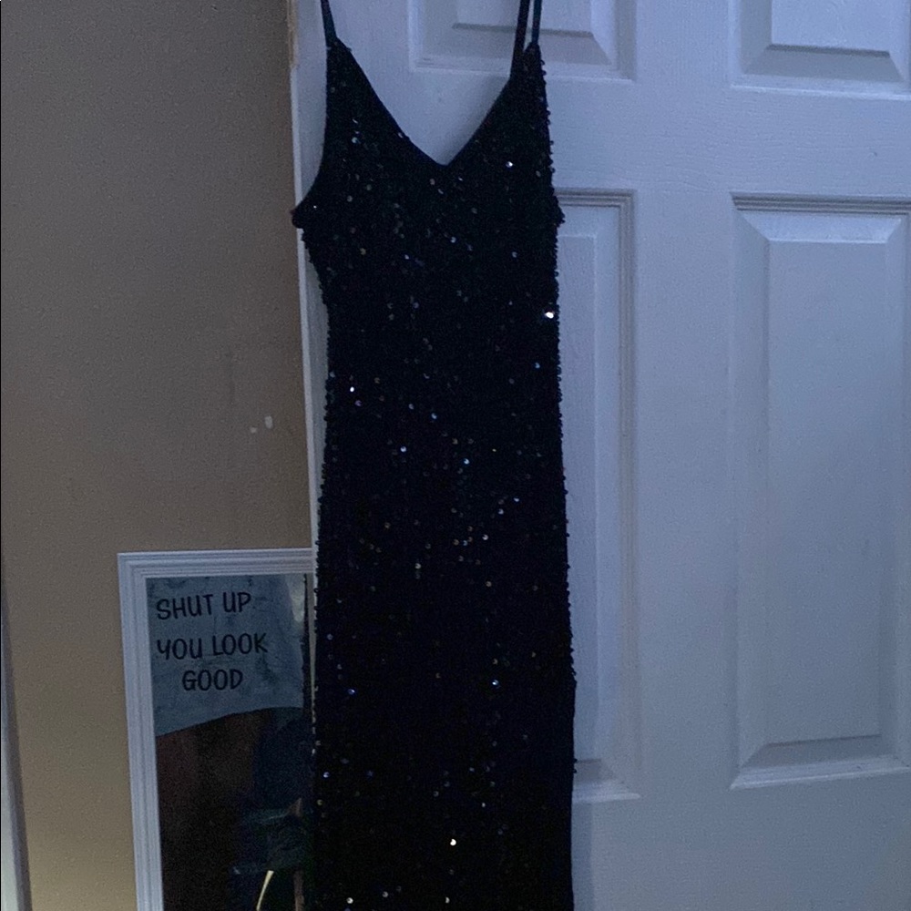 Elegant Black Sequin Dress